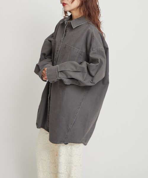 WILLOW（ウィロー）の「【willow】ダックオーバージャケット（ブルゾン・レディース・チャコールグレー/ベージュ・ONE SIZE）」の10枚目の写真