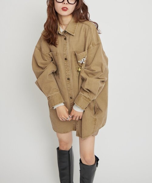 WILLOW（ウィロー）の「【willow】ダックオーバージャケット（ブルゾン・レディース・チャコールグレー/ベージュ・ONE SIZE）」の11枚目の写真