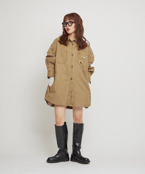 WILLOW（ウィロー）の「【willow】ダックオーバージャケット（ブルゾン・レディース・チャコールグレー/ベージュ・ONE SIZE）」の13枚目の写真