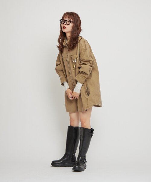 WILLOW（ウィロー）の「【willow】ダックオーバージャケット（ブルゾン・レディース・チャコールグレー/ベージュ・ONE SIZE）」の14枚目の写真