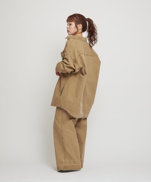 WILLOW（ウィロー）の「【willow】ダックオーバージャケット（ブルゾン・レディース・チャコールグレー/ベージュ・ONE SIZE）」の16枚目の写真