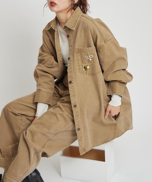WILLOW（ウィロー）の「【willow】ダックオーバージャケット（ブルゾン・レディース・チャコールグレー/ベージュ・ONE SIZE）」の19枚目の写真