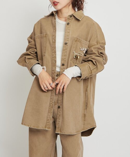 WILLOW（ウィロー）の「【willow】ダックオーバージャケット（ブルゾン・レディース・チャコールグレー/ベージュ・ONE SIZE）」の20枚目の写真
