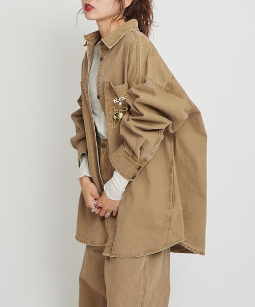 WILLOW（ウィロー）の「【willow】ダックオーバージャケット（ブルゾン・レディース・チャコールグレー/ベージュ・ONE SIZE）」の21枚目の写真