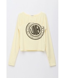 LAGUA GEM（ラグアジェム）の「SWITCHING GATHER PRINT トップス（Tシャツ/カットソー・レディース）」