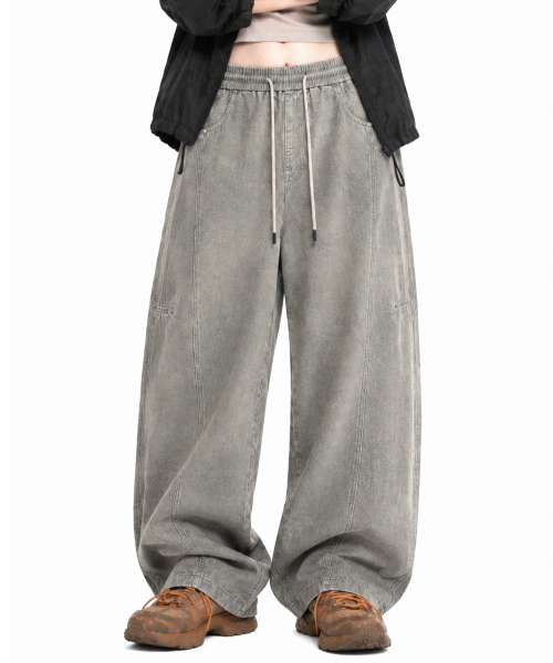 GRAYBLVD(グレイブラバット)の「ラバン ウォッシュドカーブドパンツ (グレー)(その他パンツ・メンズ・その他・MEDIUM/LARGE/X-LARGE)」の2枚目の写真