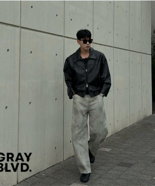 GRAYBLVD(グレイブラバット)の「ラバン ウォッシュドカーブドパンツ (グレー)(その他パンツ・メンズ・その他・MEDIUM/LARGE/X-LARGE)」の7枚目の写真
