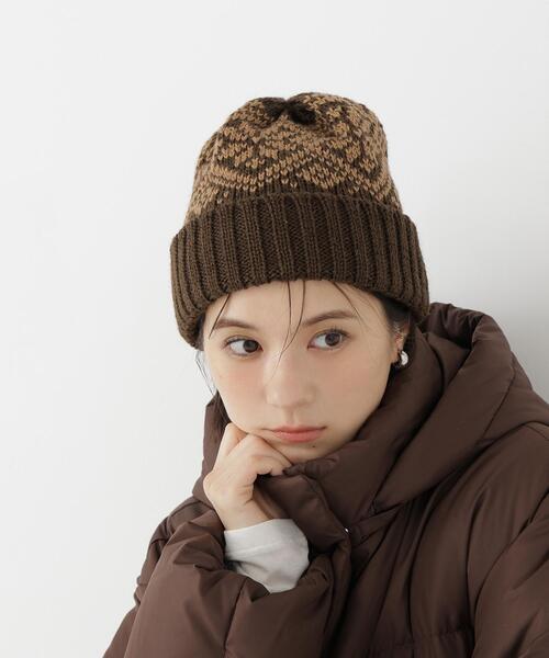 NATURAL BEAUTY BASIC(ナチュラルビューティーベーシック)の「STUART AUSTIN ノルディックニットワッチ(ニットキャップ/ビーニー・レディース・ブラウン/オフホワイト・FREE)」の4枚目の写真