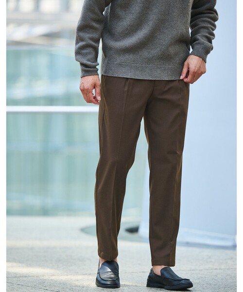 green label relaxing(グリーンレーベルリラクシング)の「【WEB限定】JUST fit ウールライク 1プリーツ イージーパンツ -ストレッチ-(その他パンツ・メンズ・ダークグレー/ブラック/ネイビー/ダークブラウン/オリーブ・M/L/S/XS/XXL/XL)」の3枚目の写真