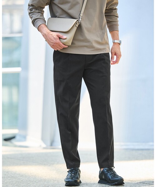 green label relaxing(グリーンレーベルリラクシング)の「【WEB限定】JUST fit ウールライク 1プリーツ イージーパンツ -ストレッチ-(その他パンツ・メンズ・ダークグレー/ブラック/ネイビー/ダークブラウン/オリーブ・M/L/S/XS/XXL/XL)」の2枚目の写真