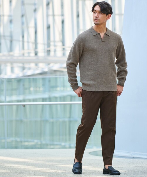 green label relaxing(グリーンレーベルリラクシング)の「【WEB限定】JUST fit ウールライク 1プリーツ イージーパンツ -ストレッチ-(その他パンツ・メンズ・ダークグレー/ブラック/ネイビー/ダークブラウン/オリーブ・M/L/S/XS/XXL/XL)」の12枚目の写真