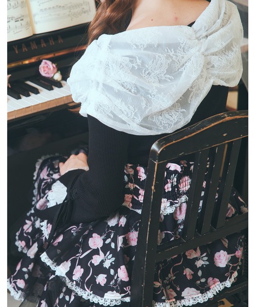 mellfy memory(メルフィーメモリー)の「Rose perfume tulle veil skirt(スカート・レディース・ピンク/ブラック・M/S)」の13枚目の写真