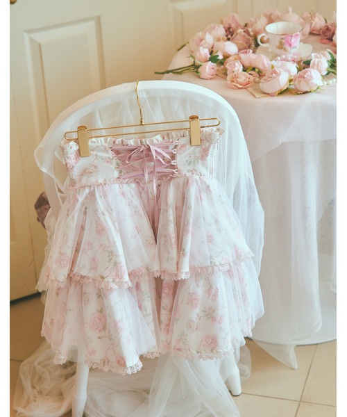 mellfy memory(メルフィーメモリー)の「Rose perfume tulle veil skirt(スカート・レディース・ピンク/ブラック・M/S)」の9枚目の写真