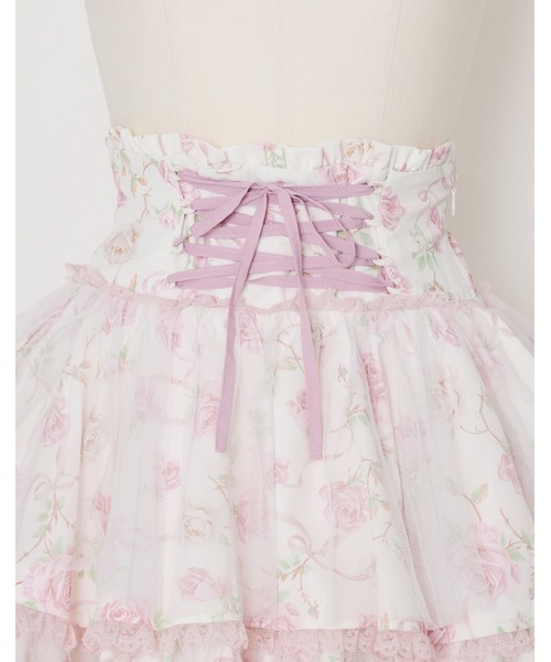 mellfy memory(メルフィーメモリー)の「Rose perfume tulle veil skirt(スカート・レディース・ピンク/ブラック・M/S)」の19枚目の写真