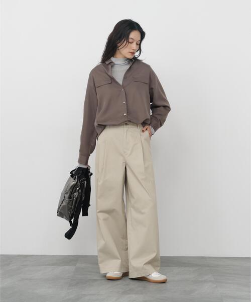 human woman(ヒューマンウーマン)の「◆高密度チノクロスパンツ(その他パンツ・レディース・カーキ/ベージュ・MEDIUM/SMALL)」の5枚目の写真
