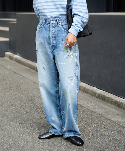 OUTDOOR PRODUCTS（アウトドアプロダクツ）の「ULT PAINT JAPAN DENIM ユニセックス対応（デニムパンツ・レディース・ライトブルー・X-LARGE/LARGE/MEDIUM/SMALL）」の2枚目の写真