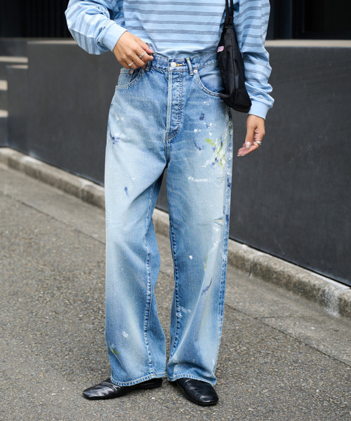 OUTDOOR PRODUCTS（アウトドアプロダクツ）の「ULT PAINT JAPAN DENIM ユニセックス対応（デニムパンツ・レディース・ライトブルー・X-LARGE/LARGE/MEDIUM/SMALL）」の3枚目の写真