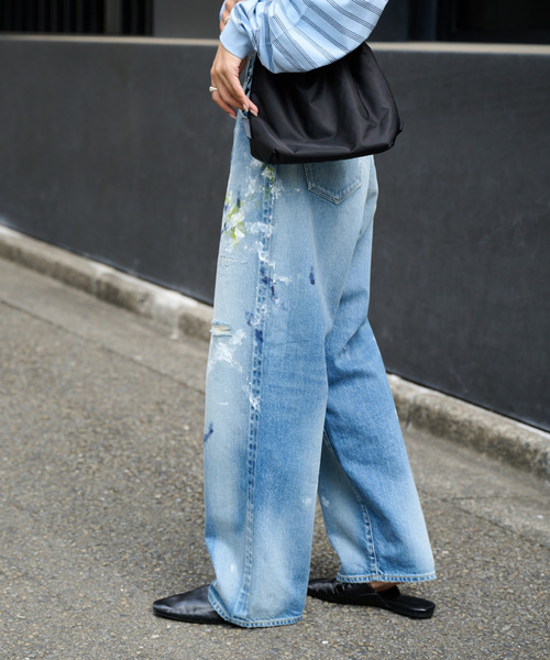 OUTDOOR PRODUCTS（アウトドアプロダクツ）の「ULT PAINT JAPAN DENIM ユニセックス対応（デニムパンツ・レディース・ライトブルー・X-LARGE/LARGE/MEDIUM/SMALL）」の4枚目の写真