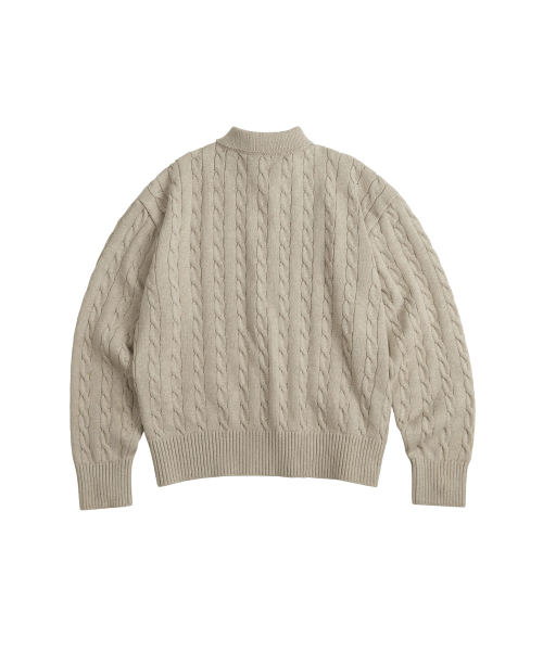 SECONDMONO（セカンドモノローグ）の「Heavyweight Cable Half Zip Knit [OATMEAL]_COOSKT042OATMEAL（ニット/セーター・レディース・その他・SMALL/MEDIUM/LARGE/X-SMALL）」の2枚目の写真
