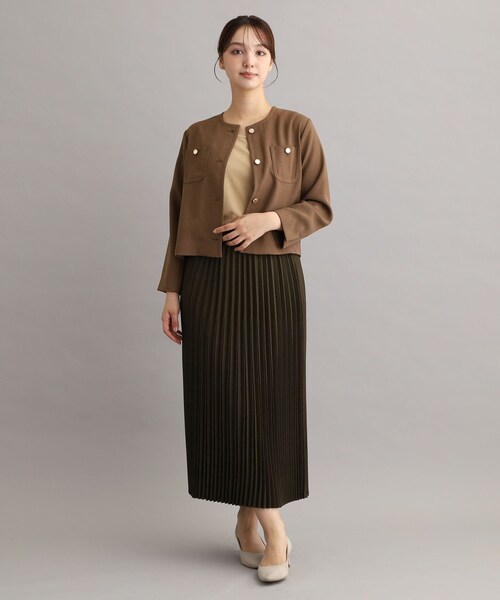 LAURA ASHLEY(ローラアシュレイ)の「【LANATEC(R)/ウエストゴム仕様/洗える/裏地付き】プリーツスカート(スカート・レディース・チャコールグレー/ベージュ・38/40)」の9枚目の写真