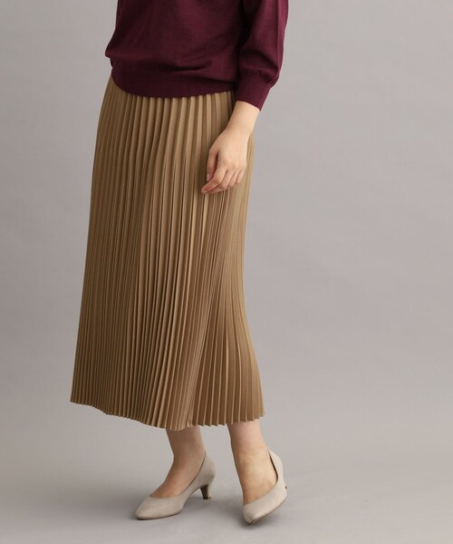 LAURA ASHLEY(ローラアシュレイ)の「【LANATEC(R)/ウエストゴム仕様/洗える/裏地付き】プリーツスカート(スカート・レディース・チャコールグレー/ベージュ・38/40)」の7枚目の写真