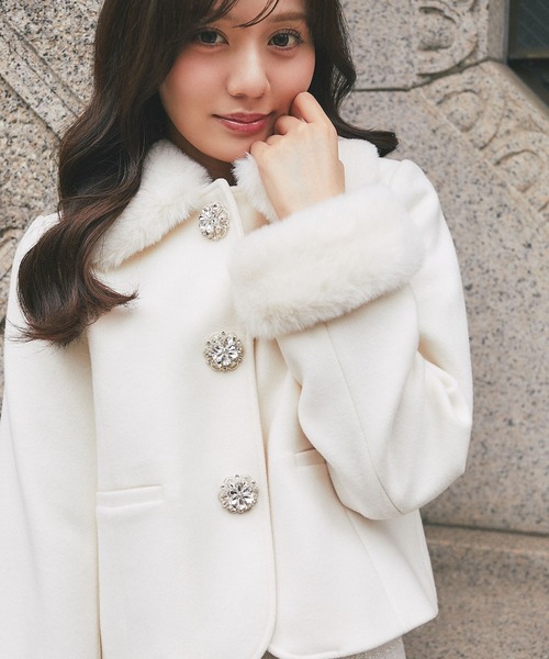 tocco closet アウター ポンチョ 白 tocco closet｜トッコ クローゼットのジャケット/アウター（ホワイト
