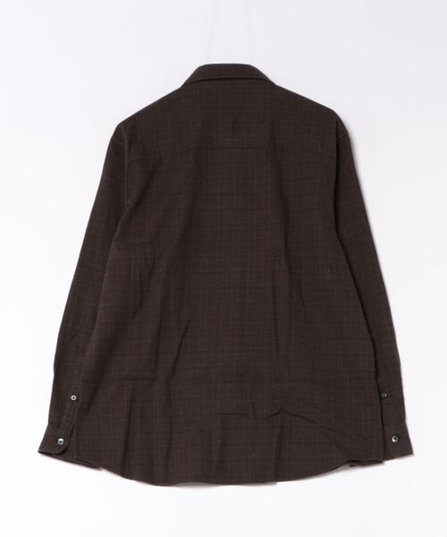 TAKA-Q(タカキュー)の「シャツ メンズ 長袖 ボタンダウン 起毛 チェック 綿 コットン アムンゼン ややゆったり 胸ポケット(シャツ/ブラウス・メンズ・ホワイト×ブラック/ブラウン・MEDIUM/LARGE/X-LARGE)」の3枚目の写真