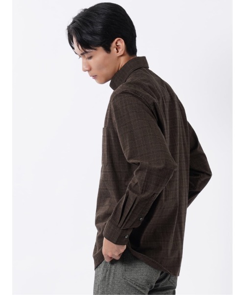TAKA-Q(タカキュー)の「シャツ メンズ 長袖 ボタンダウン 起毛 チェック 綿 コットン アムンゼン ややゆったり 胸ポケット(シャツ/ブラウス・メンズ・ホワイト×ブラック/ブラウン・MEDIUM/LARGE/X-LARGE)」の15枚目の写真