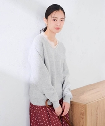 a.v.v（アーヴェヴェ）の「【雑誌InRed(宝島社)11月号掲載】レースネック ニット（ニット/セーター）」