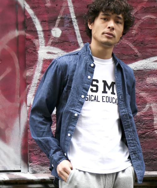 Denime（ドゥニーム）の「DUNGAREE SHIRT/ダンガリーシャツ（シャツ/ブラウス・メンズ・ブルー/ネイビー・MEDIUM/X-LARGE/LARGE）」の2枚目の写真