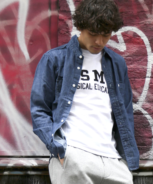 Denime（ドゥニーム）の「DUNGAREE SHIRT/ダンガリーシャツ（シャツ/ブラウス・メンズ・ブルー/ネイビー・MEDIUM/X-LARGE/LARGE）」の6枚目の写真