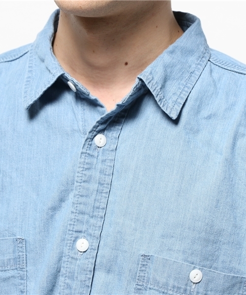 Denime（ドゥニーム）の「DUNGAREE SHIRT/ダンガリーシャツ（シャツ/ブラウス・メンズ・ブルー/ネイビー・MEDIUM/X-LARGE/LARGE）」の8枚目の写真