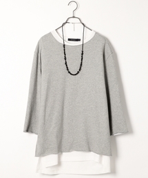 RAGEBLUE | ＜USAコットン使用＞カットオフ裏毛スウェット7分袖/717196(Tシャツ/カットソー)