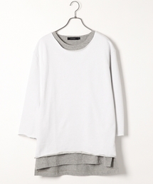 RAGEBLUE | ＜USAコットン使用＞カットオフ裏毛スウェット7分袖/717196(Tシャツ/カットソー)