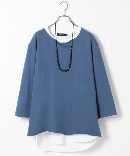 RAGEBLUE（レイジブルー）の「＜USAコットン使用＞カットオフ裏毛スウェット7分袖/717196（Tシャツ/カットソー・メンズ・グレー/ブラック/グリーン/ホワイト/ブルー・MEDIUM/LARGE）」の5枚目の写真