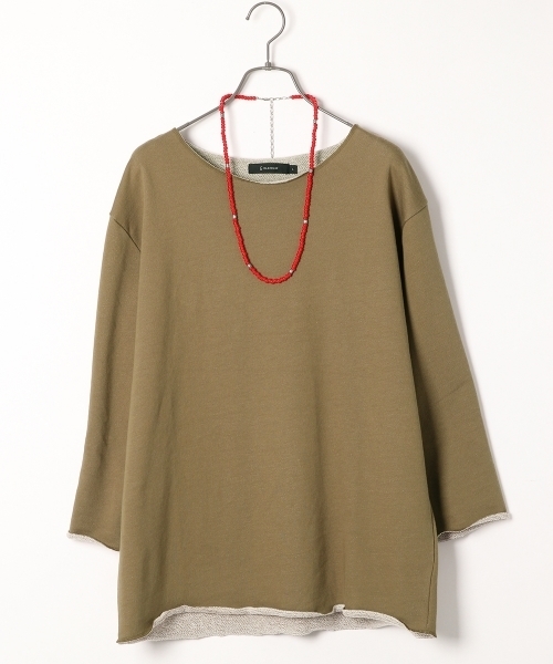 RAGEBLUE（レイジブルー）の「＜USAコットン使用＞カットオフ裏毛スウェット7分袖/717196（Tシャツ/カットソー・メンズ・グレー/ブラック/グリーン/ホワイト/ブルー・MEDIUM/LARGE）」の4枚目の写真