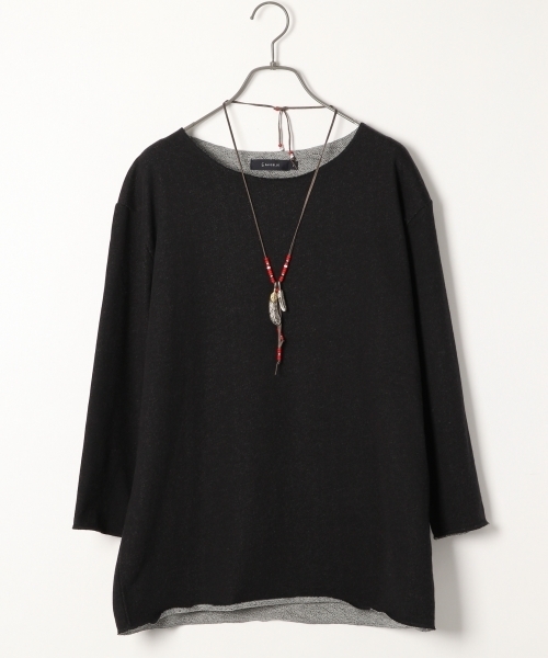 RAGEBLUE（レイジブルー）の「＜USAコットン使用＞カットオフ裏毛スウェット7分袖/717196（Tシャツ/カットソー・メンズ・グレー/ブラック/グリーン/ホワイト/ブルー・MEDIUM/LARGE）」の2枚目の写真