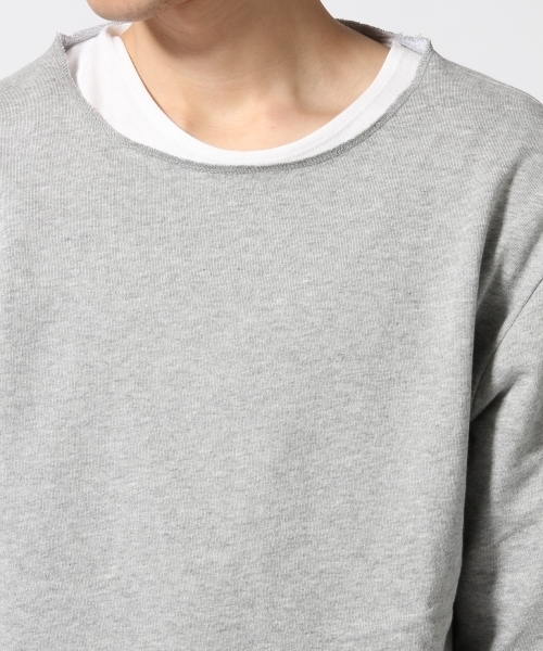 RAGEBLUE（レイジブルー）の「＜USAコットン使用＞カットオフ裏毛スウェット7分袖/717196（Tシャツ/カットソー・メンズ・グレー/ブラック/グリーン/ホワイト/ブルー・MEDIUM/LARGE）」の12枚目の写真