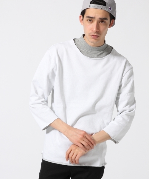 RAGEBLUE（レイジブルー）の「＜USAコットン使用＞カットオフ裏毛スウェット7分袖/717196（Tシャツ/カットソー・メンズ・グレー/ブラック/グリーン/ホワイト/ブルー・MEDIUM/LARGE）」の15枚目の写真