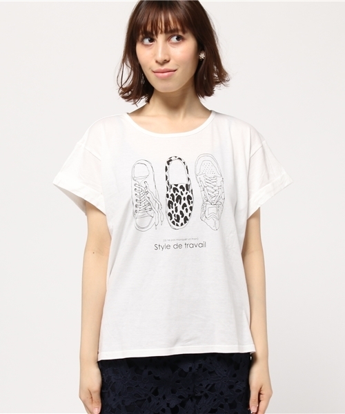 GOOD SPEED（グッドスピード）の「GOOD ROCK SPEED（グッドロックスピード）×allureville（アルアバイル） 　ロールアップTシャツ（Tシャツ/カットソー・レディース・ホワイト/ブラック・FREE）」の3枚目の写真