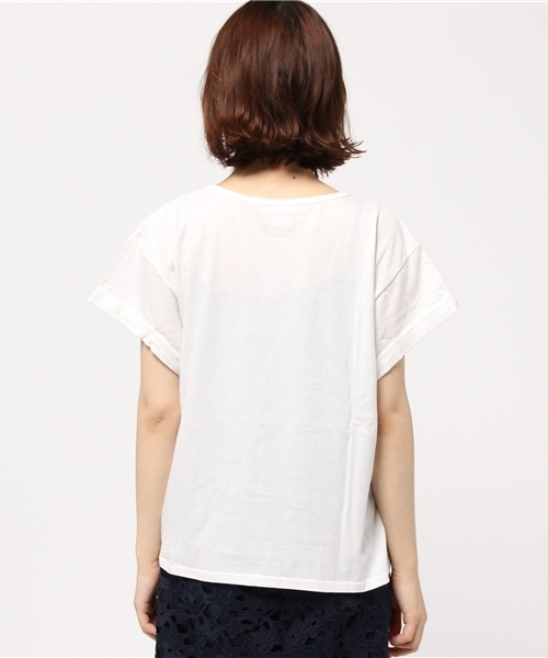 GOOD SPEED（グッドスピード）の「GOOD ROCK SPEED（グッドロックスピード）×allureville（アルアバイル） 　ロールアップTシャツ（Tシャツ/カットソー・レディース・ホワイト/ブラック・FREE）」の5枚目の写真