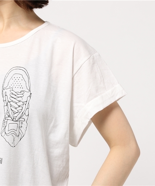 GOOD SPEED（グッドスピード）の「GOOD ROCK SPEED（グッドロックスピード）×allureville（アルアバイル） 　ロールアップTシャツ（Tシャツ/カットソー・レディース・ホワイト/ブラック・FREE）」の7枚目の写真