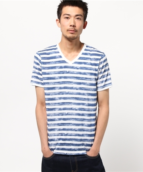 VENCEEXCHANGE（ヴァンスエクスチェンジ）の「カスレボーダープリントT（Tシャツ/カットソー・メンズ・ブルー/ブラック・MEDIUM/SMALL/LARGE）」の9枚目の写真