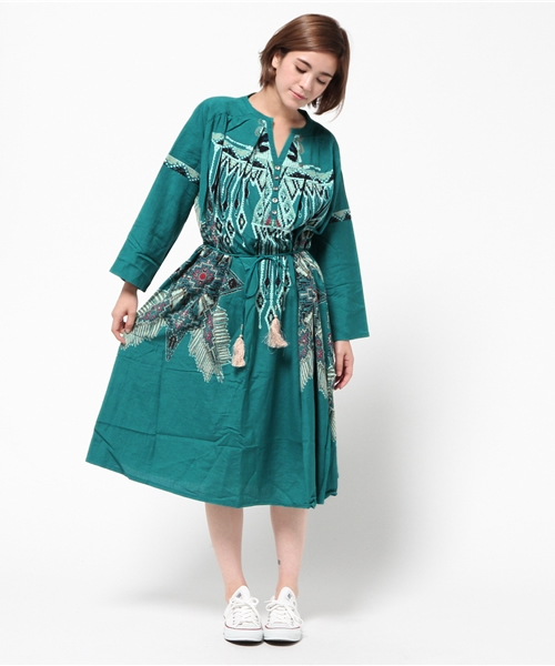 チャイハネ チャイハネ の チャイハネ ネイティブ柄ボヘミアンワンピース ワンピース Wear