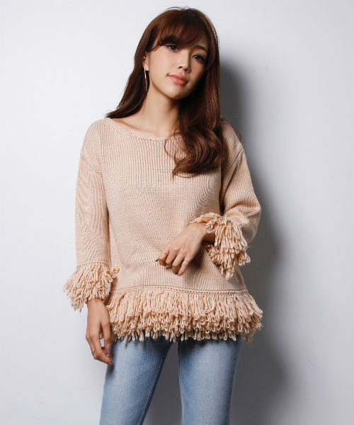 最終値下早い者勝ち!!eimy istoire loop fringe top EIMY ISTOIRE（エイミーイストワール）の「loop fringe top（ニット
