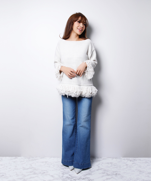 最終値下早い者勝ち!!eimy istoire loop fringe top EIMY ISTOIRE（エイミーイストワール）の「loop fringe top（ニット