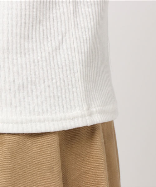 Honeys（ハニーズ）の「ボートネックプルオーバー（Tシャツ/カットソー・レディース・ピンク/ホワイト×イエロー/オフホワイト/ホワイト×グレー/杢グレー/ホワイト×ピンク/ブラック/サックスブルー/ホワイト×ブラック・M/L）」の15枚目の写真