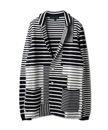 LARDINI | LARDINI ボーダー柄コットンジャケット(テーラードジャケット)