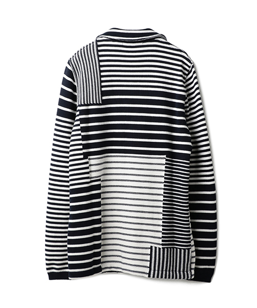 LARDINI（ラルディーニ）の「LARDINI ボーダー柄コットンジャケット（テーラードジャケット・メンズ・ダークインディゴブルー・MEDIUM/SMALL）」の11枚目の写真