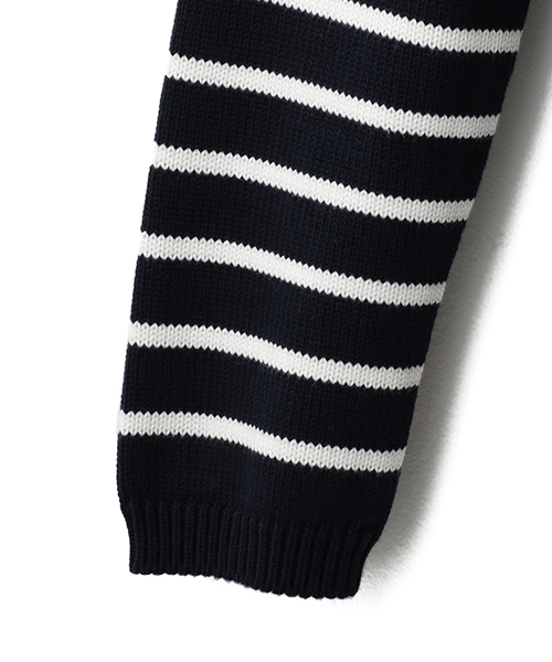 LARDINI（ラルディーニ）の「LARDINI ボーダー柄コットンジャケット（テーラードジャケット・メンズ・ダークインディゴブルー・MEDIUM/SMALL）」の13枚目の写真